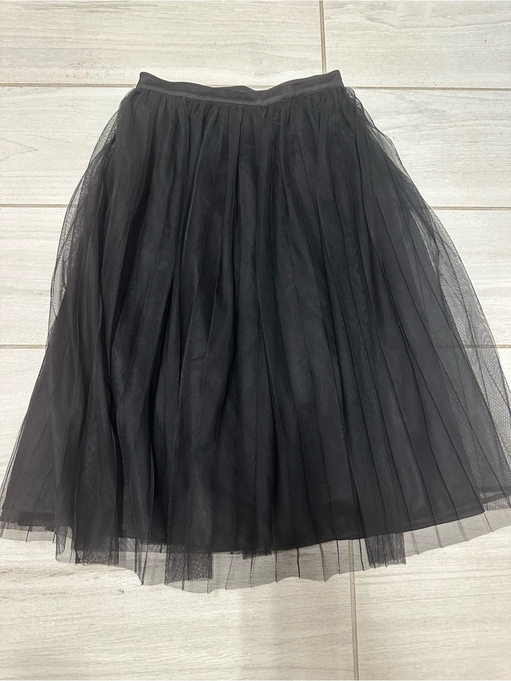 bebe Black Layered Tulle Midi Skirt